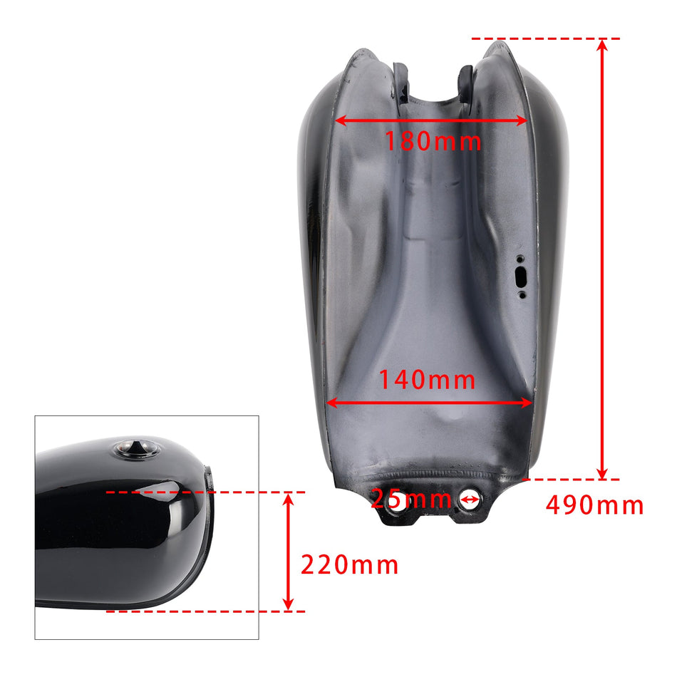 1994-1999 Suzuki GN 125 (NF41A) 4T CLASSIC RETRO GAS-KRAFTSTOFFTANK GLÄNZEND SCHWARZ
