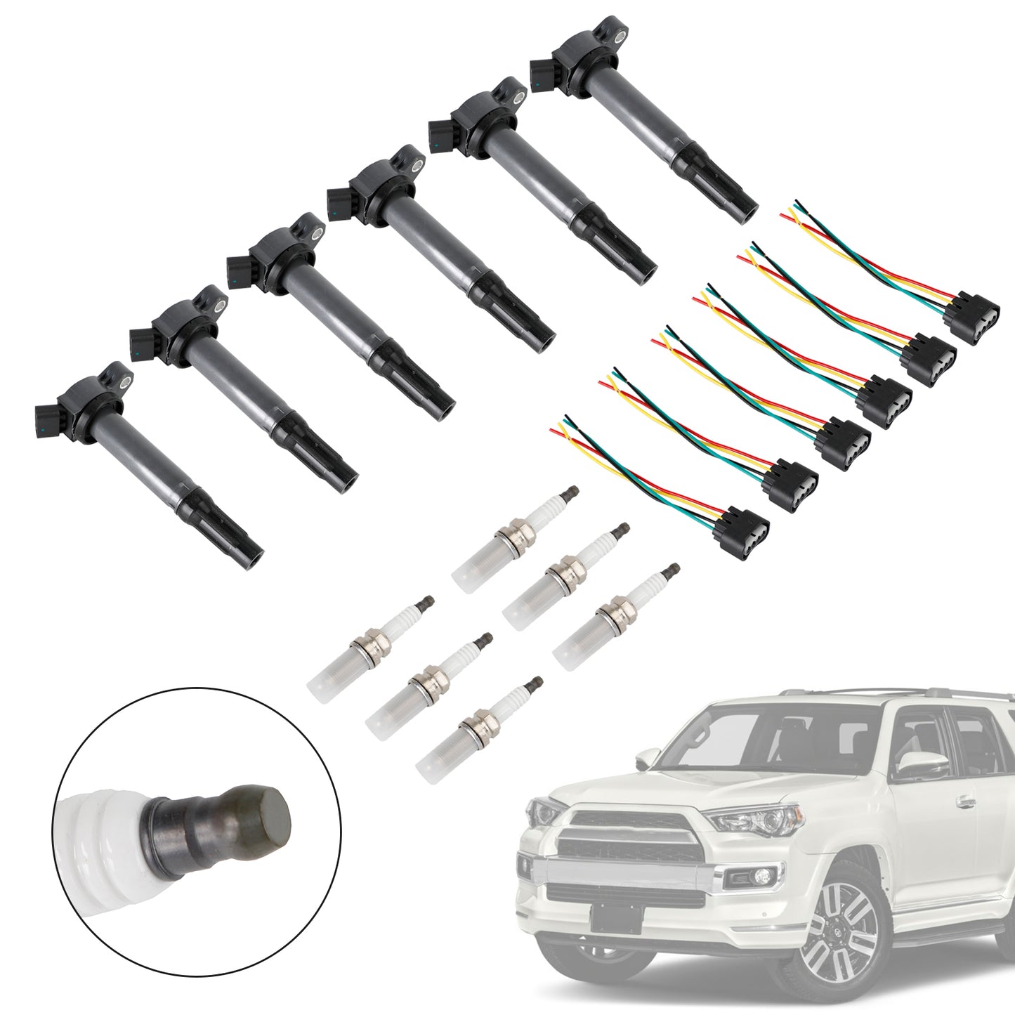 UF487 90919-02251 6 Zündspulen + Stecker + Zündkerze Toyota Sienna 3.5L Fedex Express