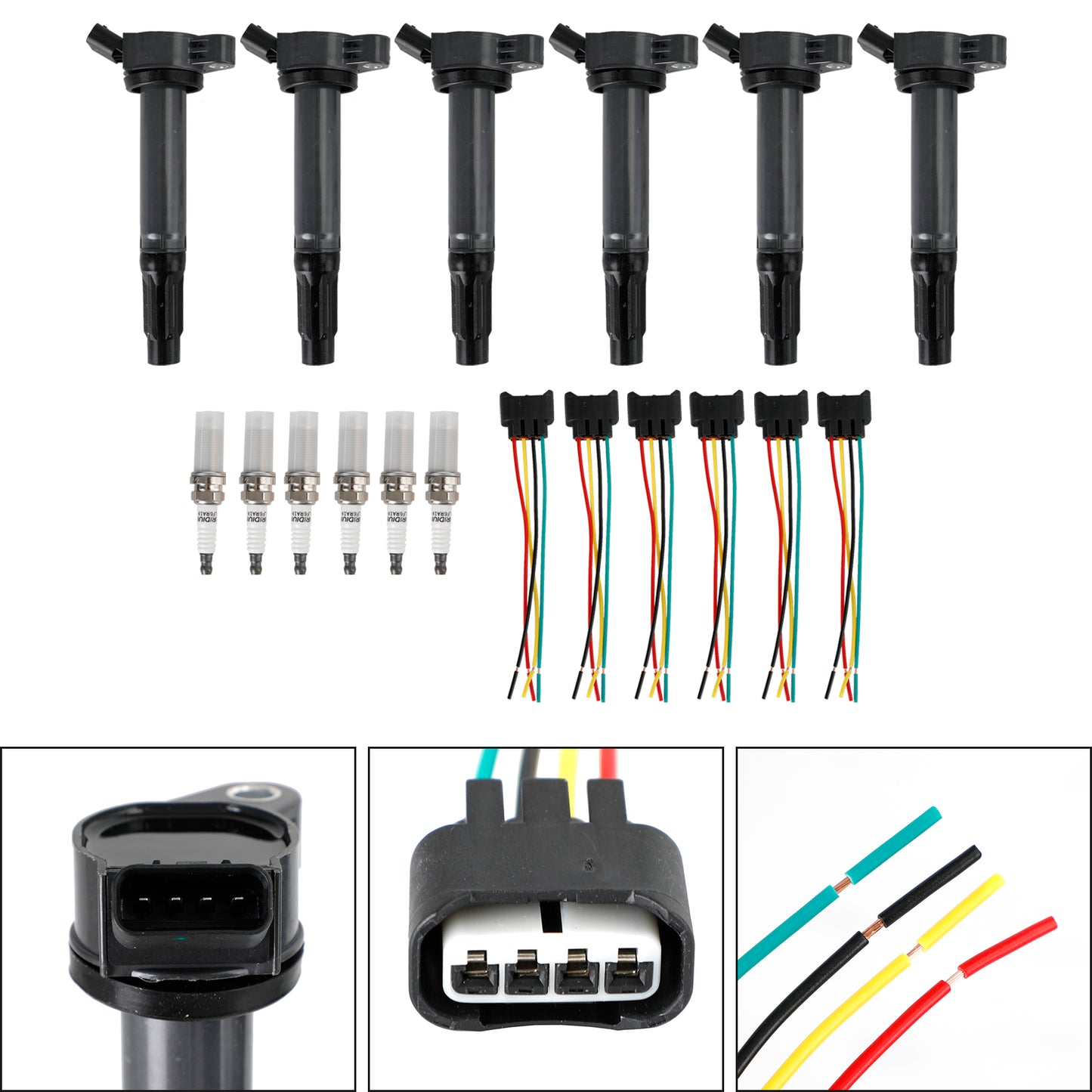 2005–2006 Lexus GS300 6 Zündspulen + Stecker + Zündkerze UF487 90919–02251