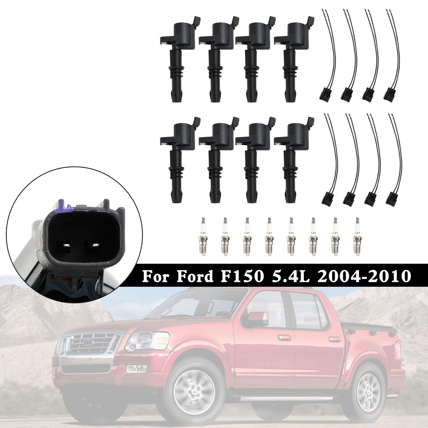 2006–2008 Ford Explorer Mercury Mountaineer 4,6 l V8 8-fach Zündspule + Zündkerze + Stecker FD508 DG511 Fedex Express