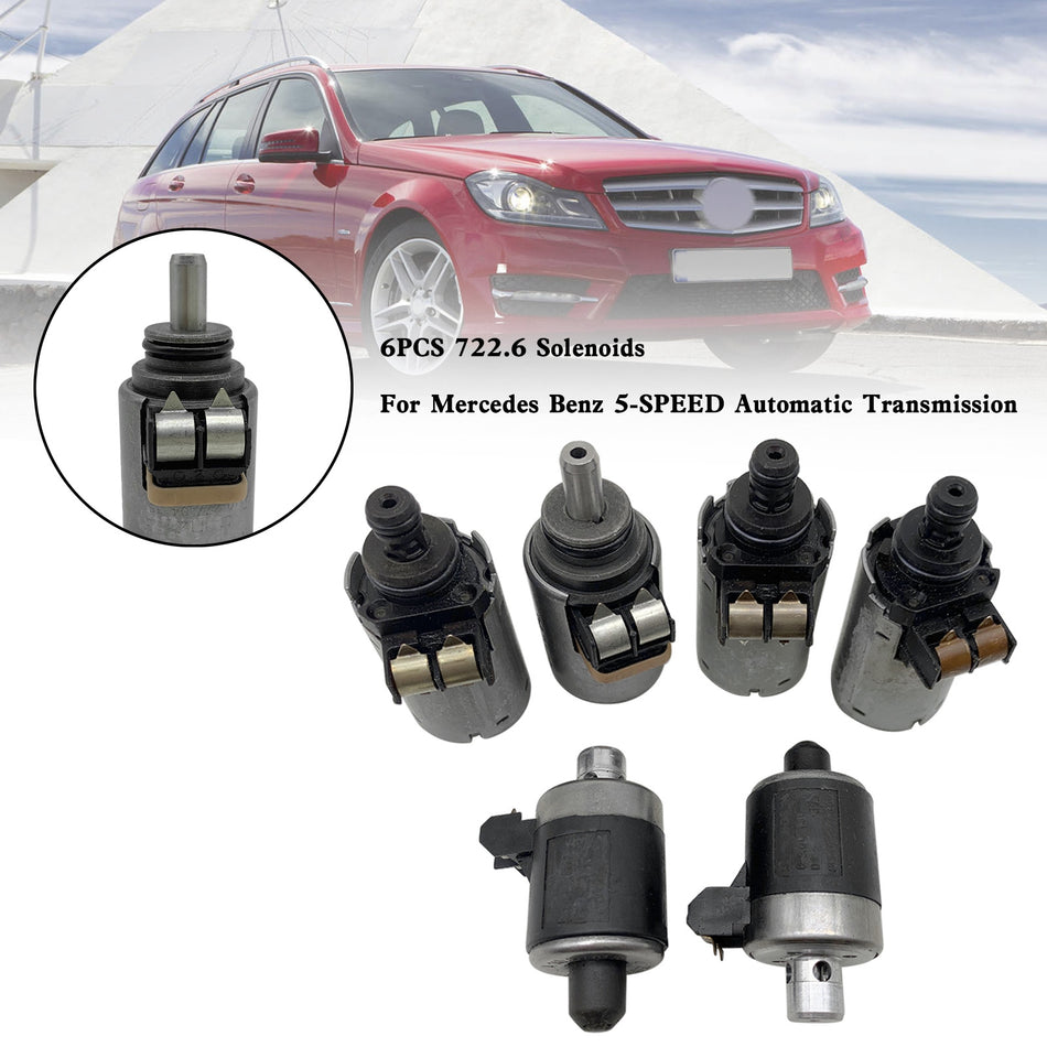 6PCS Solenoid Set für Mercedes-Benz 722.6 5-Gang-Automatikgetriebe