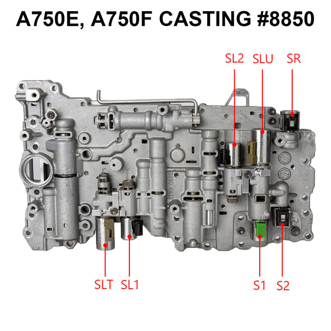 2003–2008 Toyota 4Runner 5 SP R/4WD 4.0L 4.7L A750E/F Getriebeventilk?rper mit Magnetspulen TB-50LS