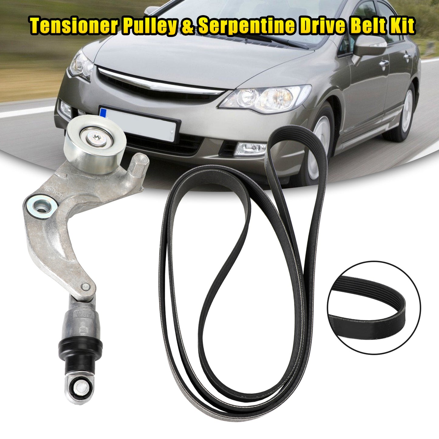 2006-2011 Honda Civic 1.8L tendeur et kit de courroie d'entraînement Serpentine