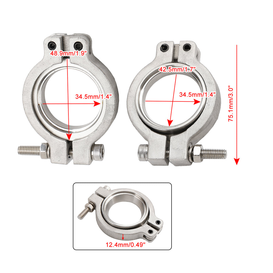 2pc Tial MV-S 38mm Wastegate V-Band Kit de serrage avec écrous et joints