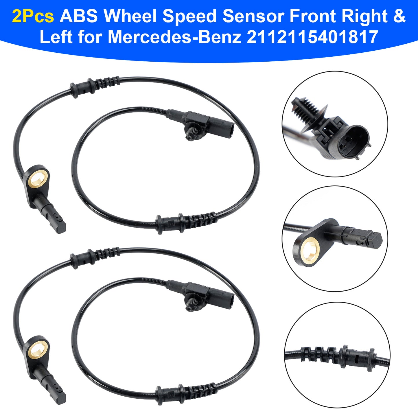 2 Stück ABS Raddrehzahlsensor vorne rechts und links für Mercedes-Benz 2112115401817