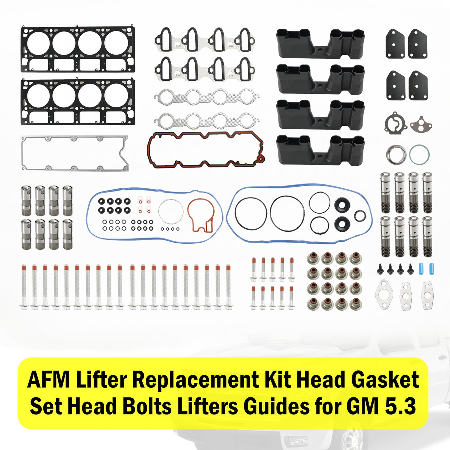 2005-2007 Buick Rainier 5.3L 5328CC 325CID V8 OHV 16 Valve AFM Kit de remplacement de poussoir Ensemble de joint de culasse Cap Vis Lifter Guides Fedex Express Generic