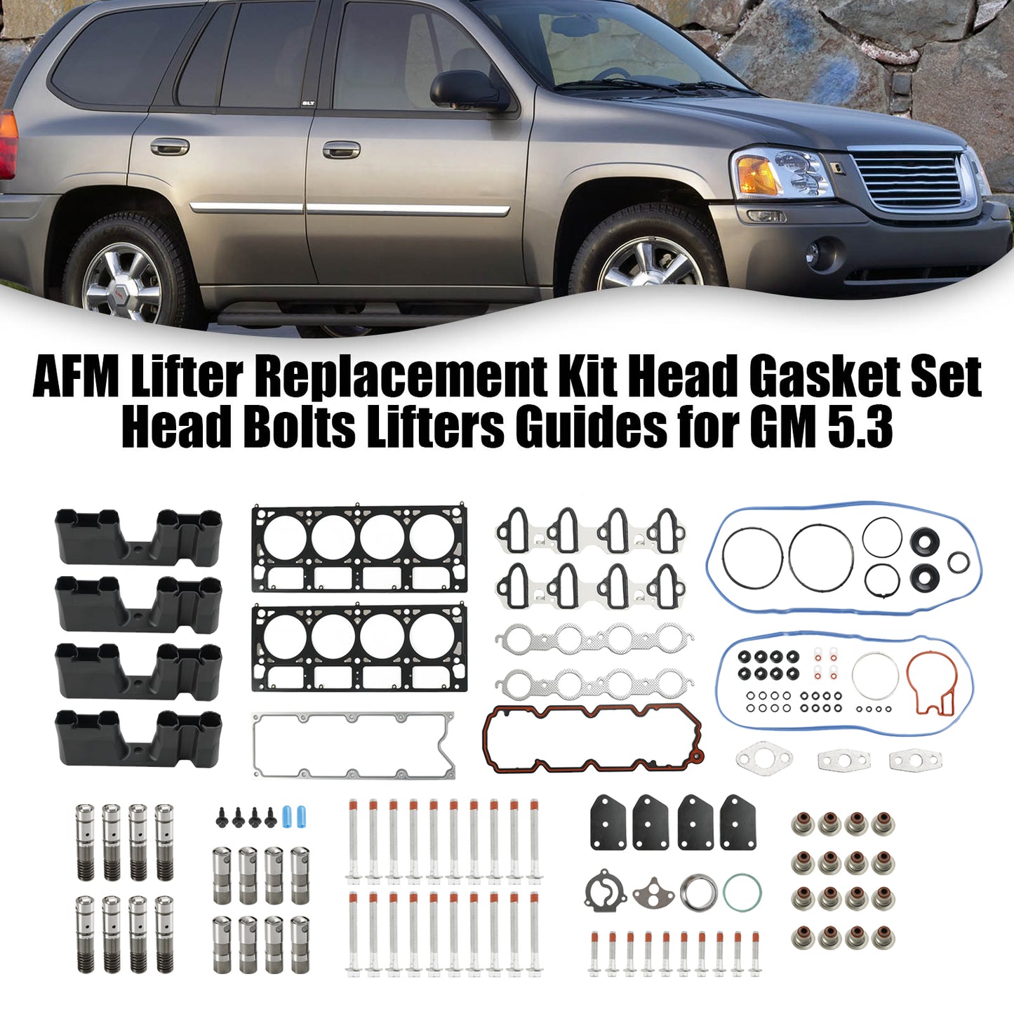 2005-2007 Buick Rainier 5.3L 5328CC 325CID V8 OHV 16 Valve AFM Kit de remplacement de poussoir Ensemble de joint de culasse Cap Vis Lifter Guides Fedex Express Generic