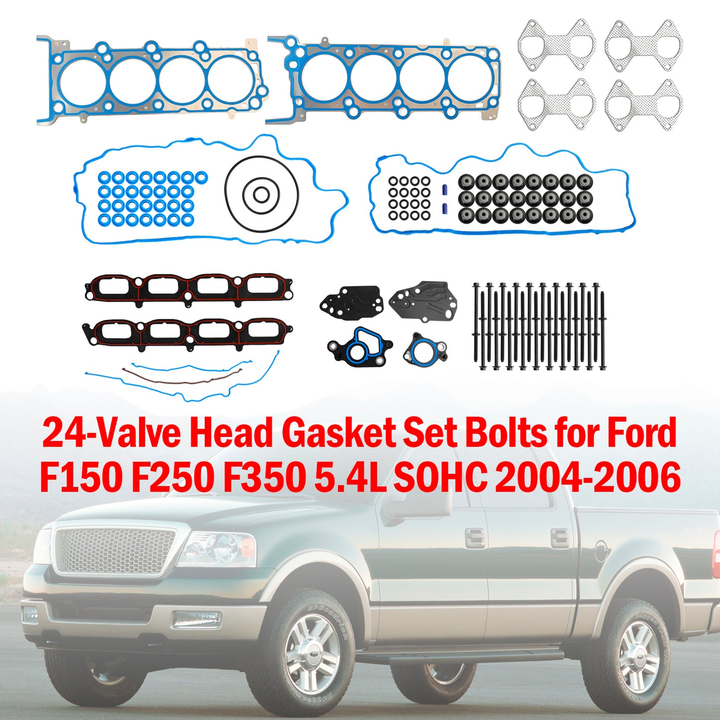 2004–2006 Ford F-150 5,4 l 24 Ventilkopfdichtungssatz, Schrauben HS26306PT ES72798