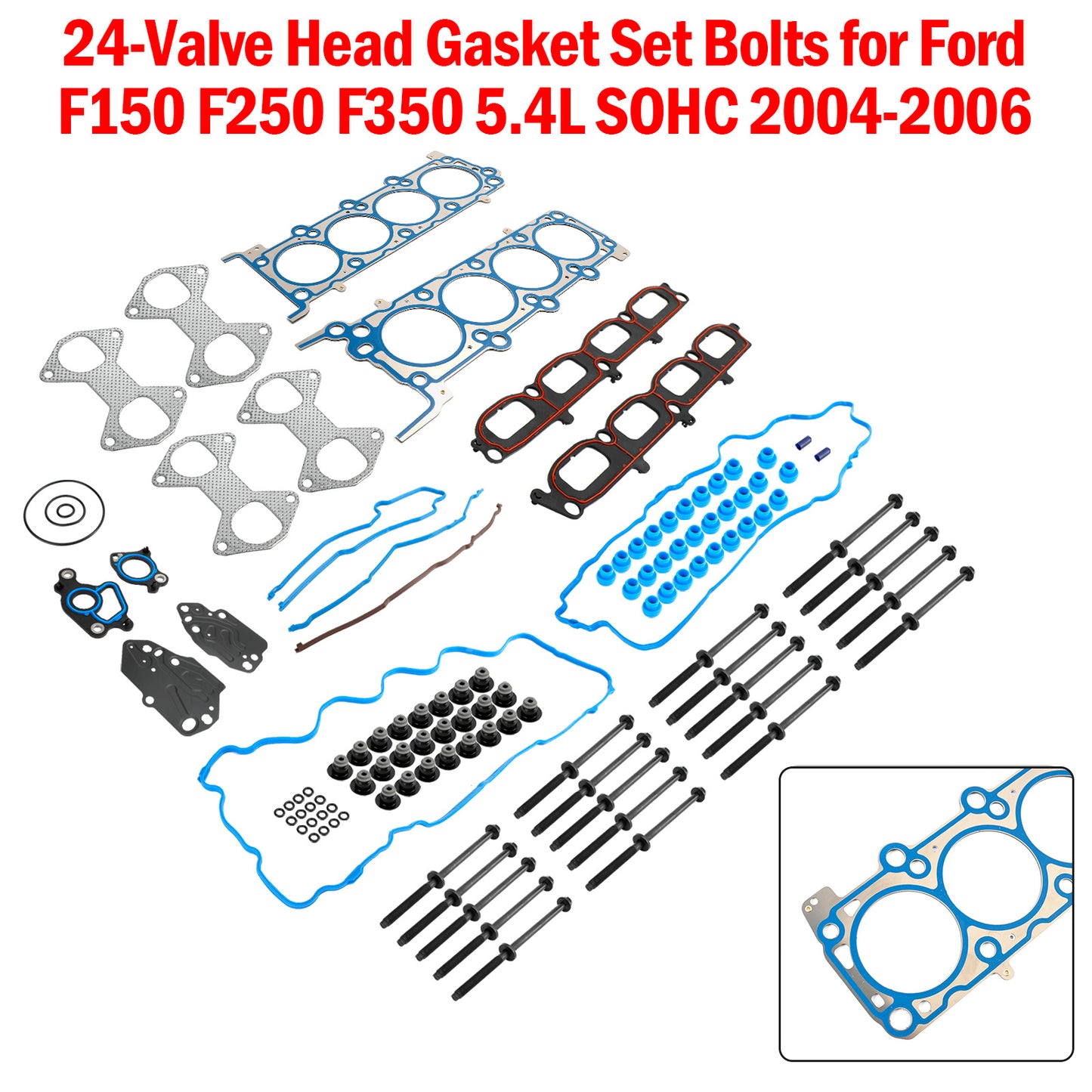 2005–2006 Ford F-250 F-350 Super Duty 5,4 l 24-Ventil-Kopfdichtungssatz, Schrauben HS26306PT ES72798