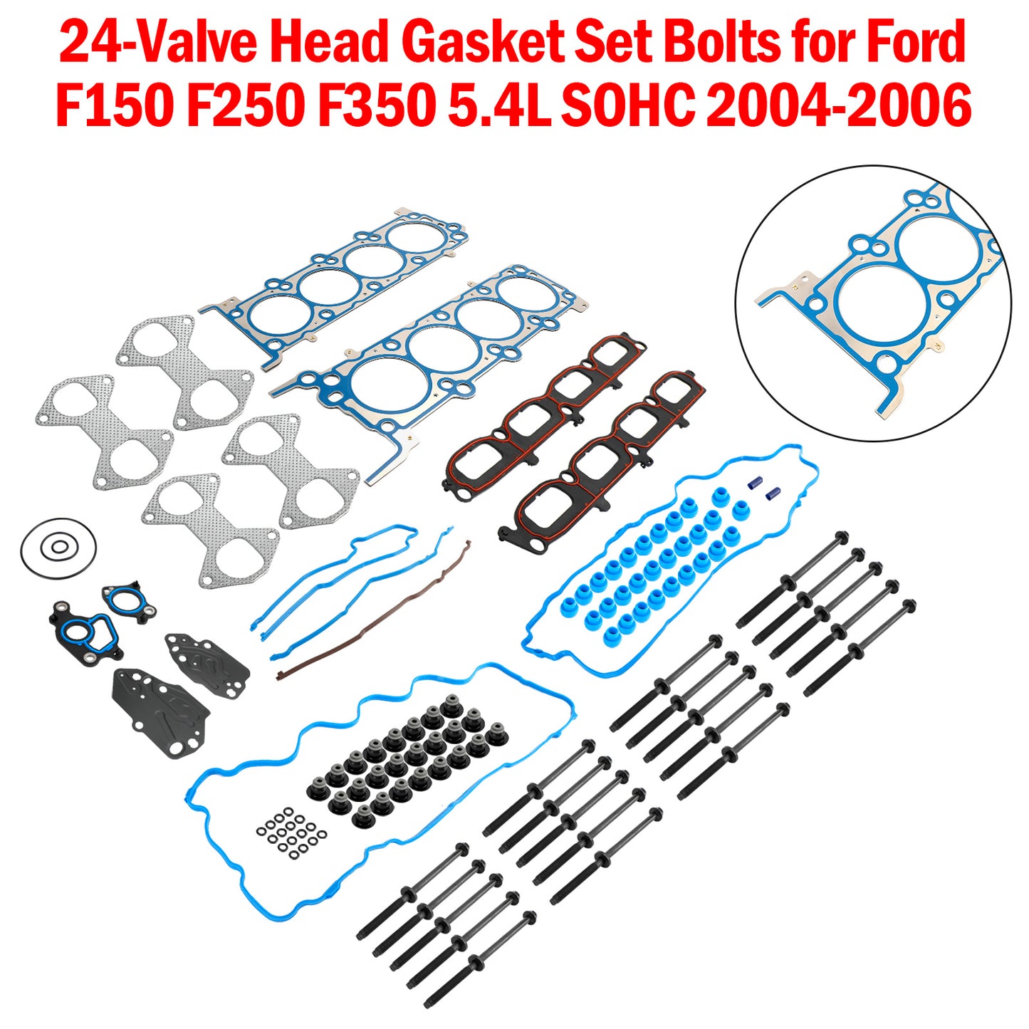 2004–2006 Ford F-150 5,4 l 24 Ventilkopfdichtungssatz, Schrauben HS26306PT ES72798