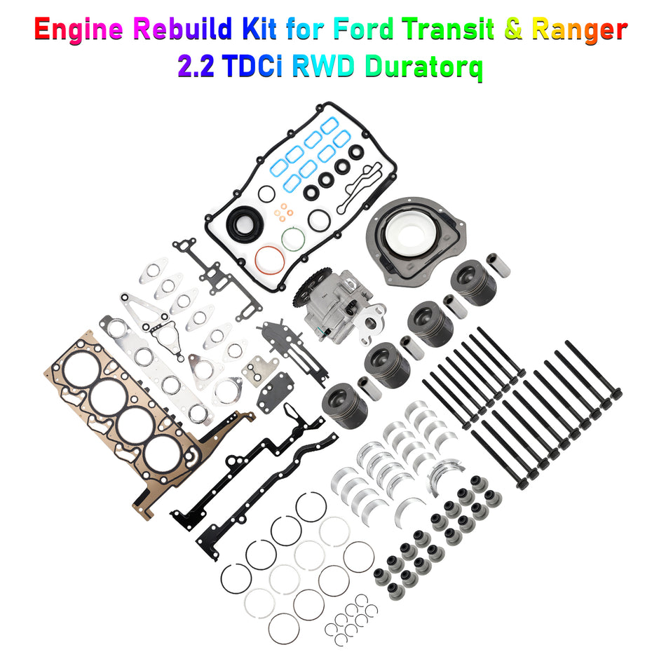 Motorüberholungssatz für Ford Transit Ranger 2.2 TDCi RWD Duratorq BK3Q-6051-C1C 9677428680