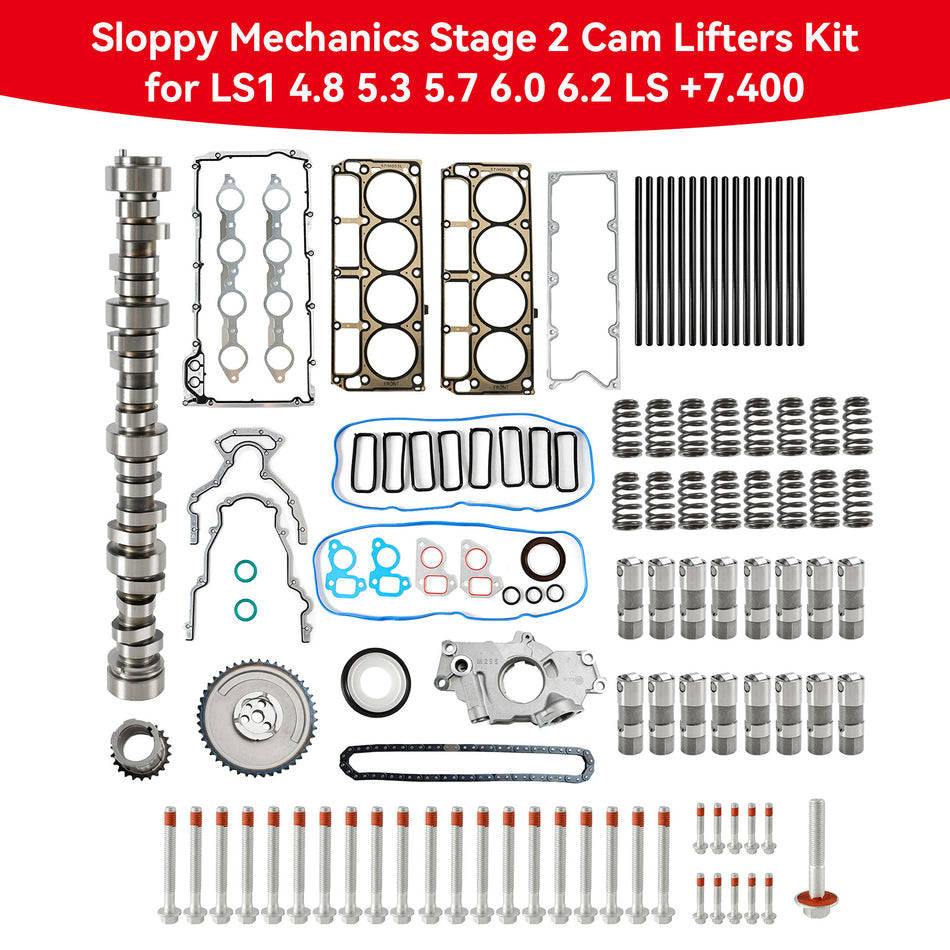 1997-2004 5,7 l LS1 V-8 Sloppy Mechanics Stage 2 Nockenwellenst??el-Kit