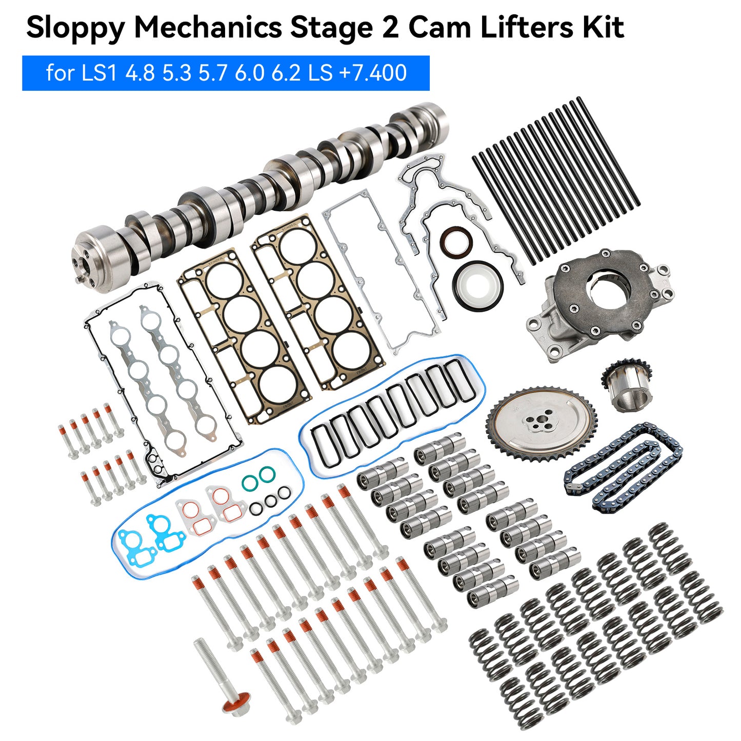 2006–2013 7,0 l LS7 V-8 Sloppy Mechanics Stage 2 Nockenwellenstößel-Kit