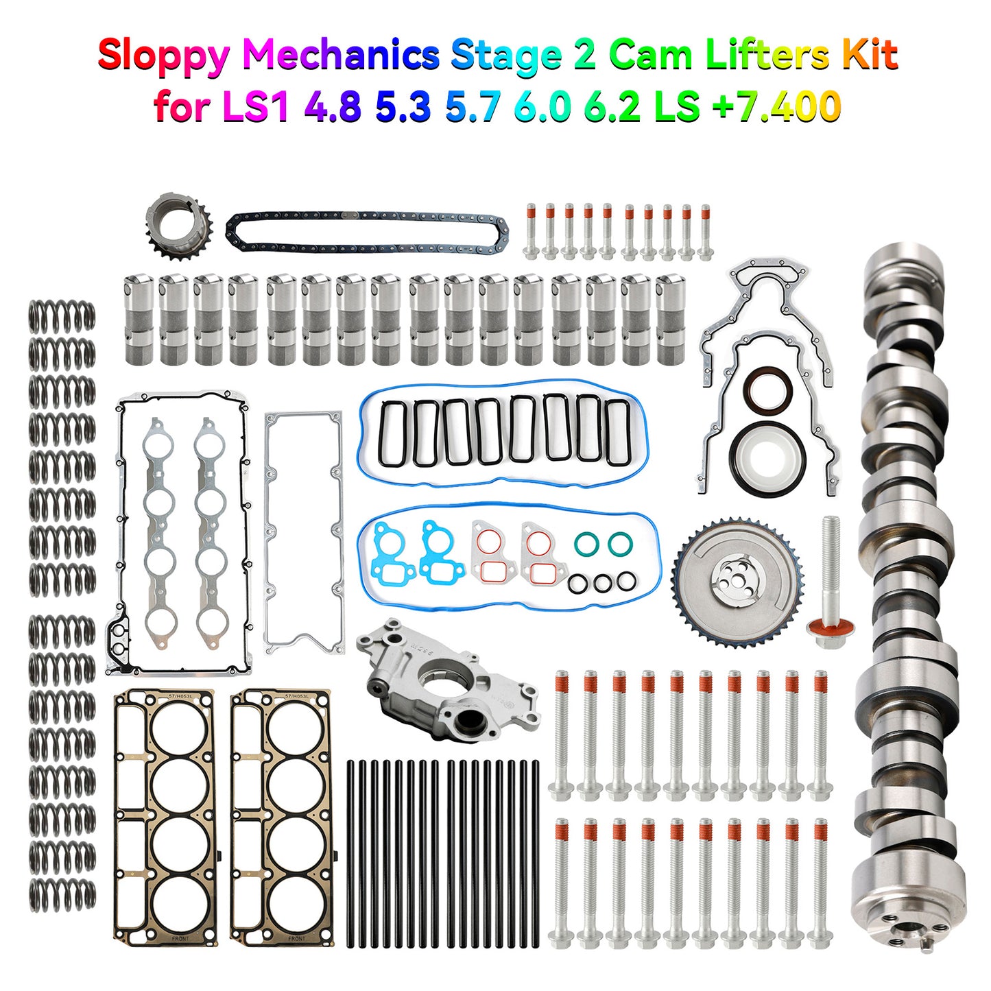 1993-1997 Factory Roller LT1 und 305-350 Chevy-Motoren Sloppy Mechanics Stage 2 Nockenwellenheber-Kit