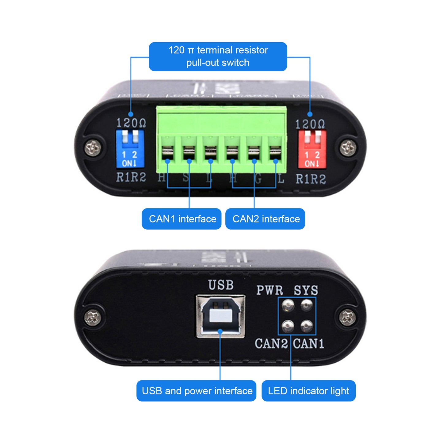 USB-zu-CAN-FD-Schnittstellenkonverter, Kommunikationsmodul mit elektrischer Isolierung