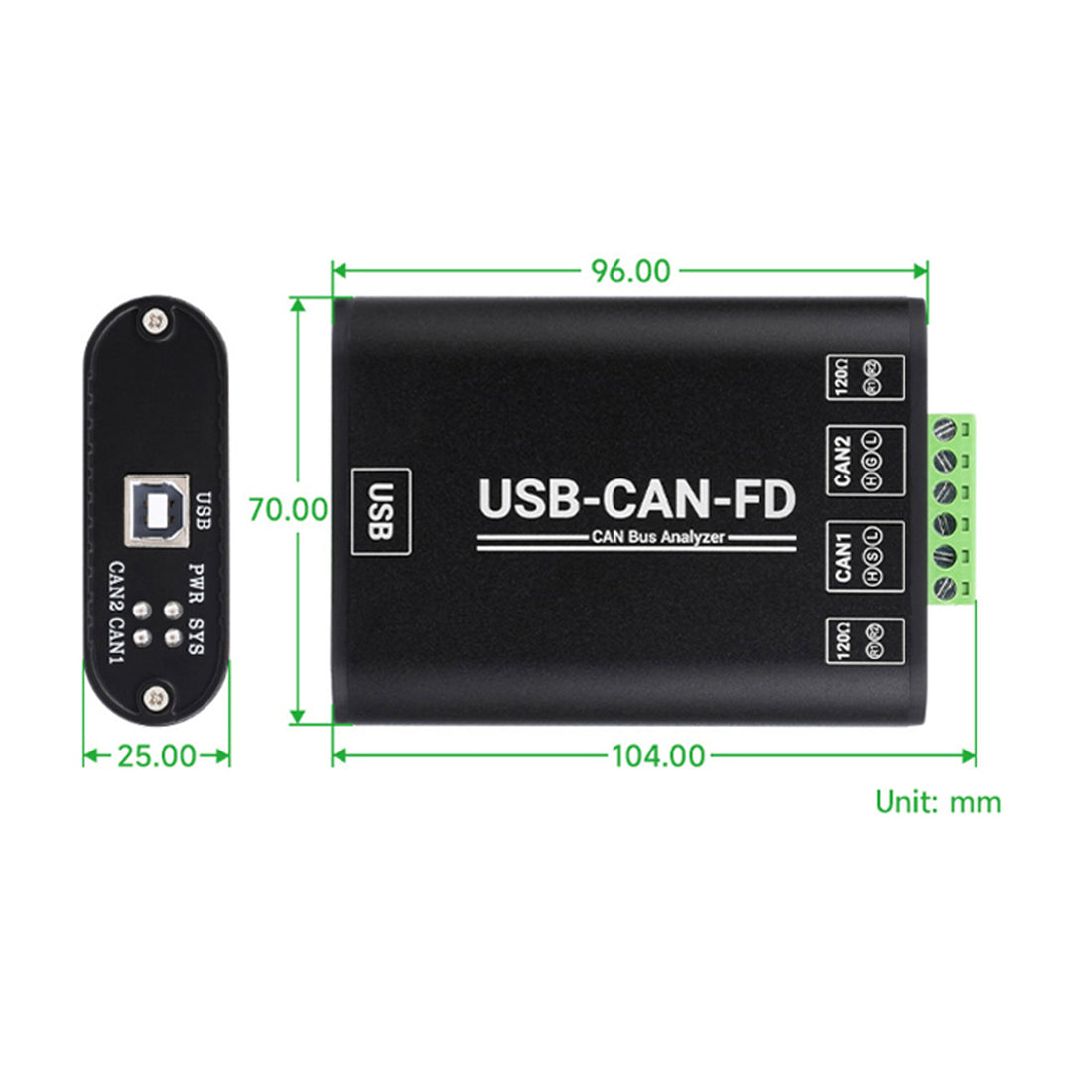 USB-zu-CAN-FD-Schnittstellenkonverter, Kommunikationsmodul mit elektri ...