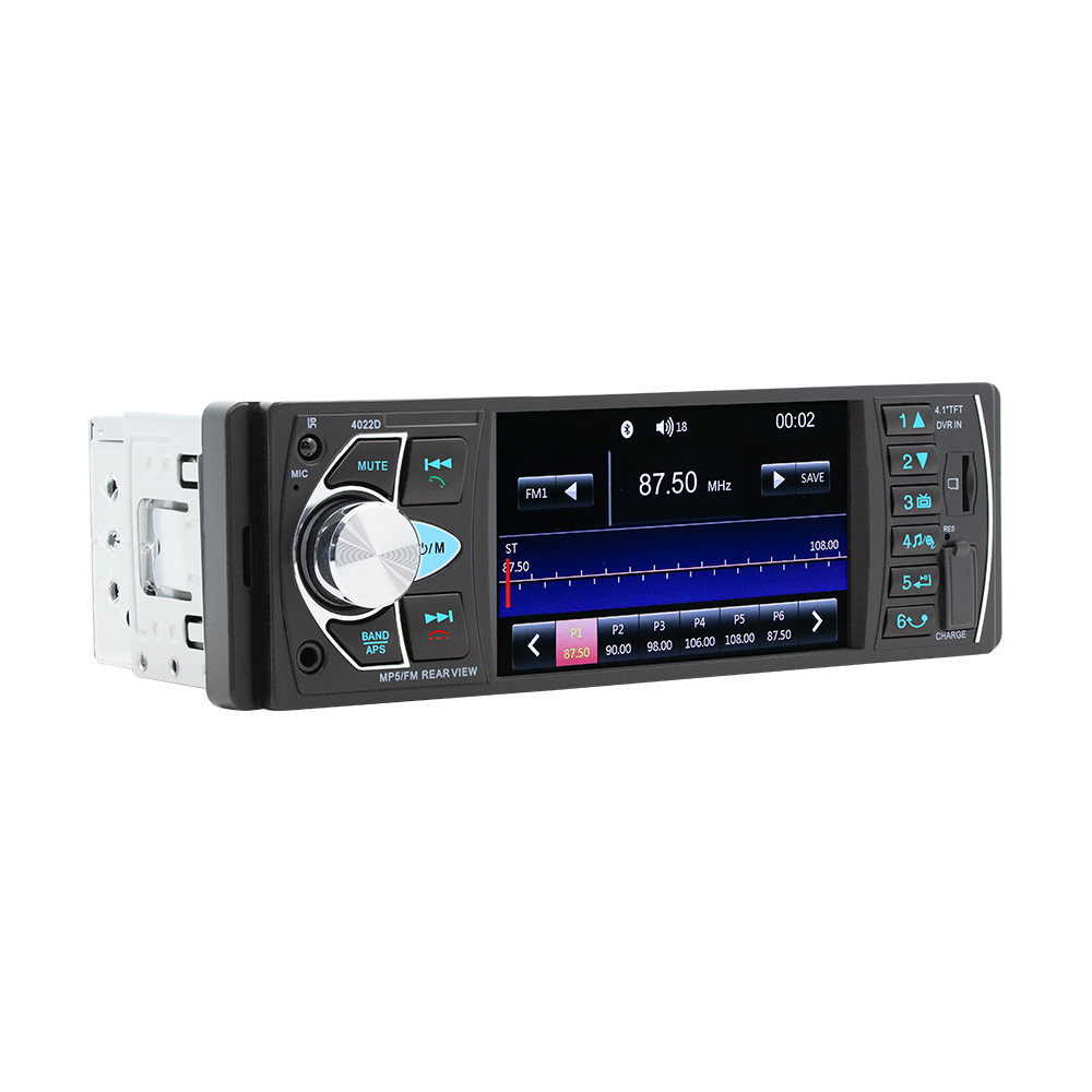 4,1 Zoll Autoradio Stereo 1DIN FM Bluetooth USB AUX Audio MP5 Player mit 4LED Rückfahrkamera