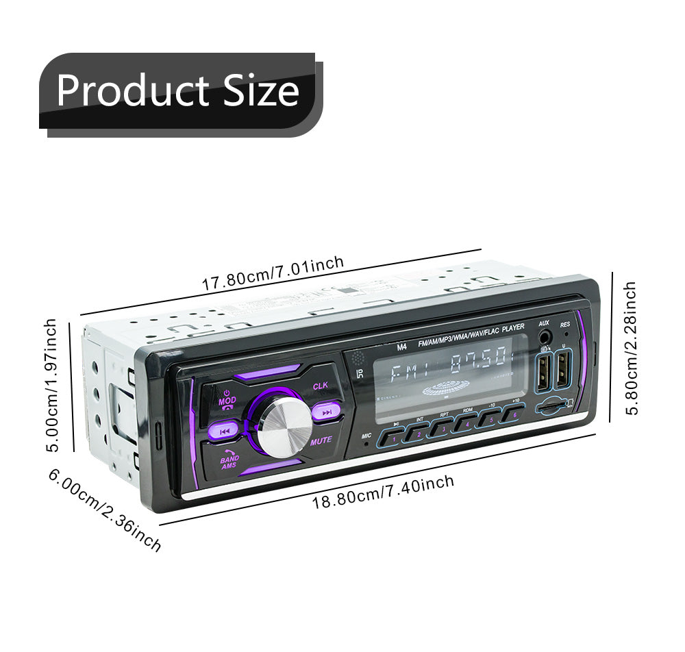 Autoradio stéréo 1Din Bluetooth FM Audio lecteur de musique DAB/MP3/USB/Aux en espèces