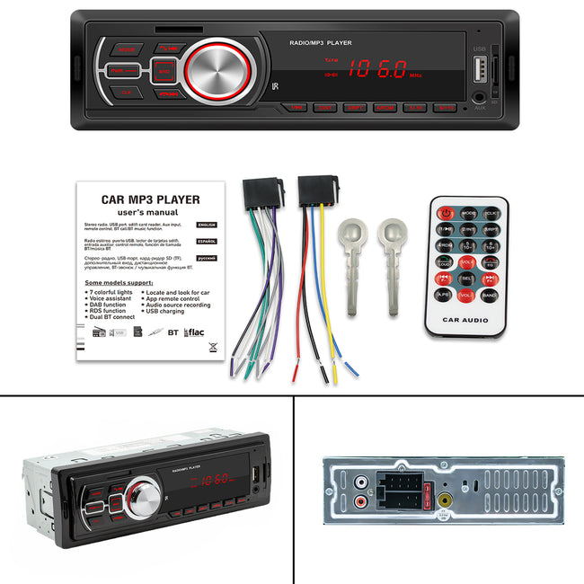 12V Bluetooth Autoradio Audio In-Dash FM AUX SD USB MP3 Radio Player Hauptgerät