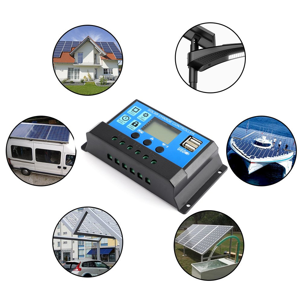 10A-60A PWM Laderegler Controller Panel Batterieregler 12V 24V 36V 48V 60V Autofokus Track