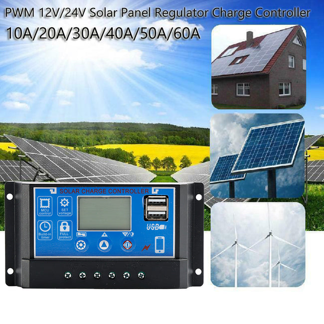 10A-60A PWM Laderegler Controller Panel Batterieregler 12V 24V 36V 48V 60V Autofokus Track