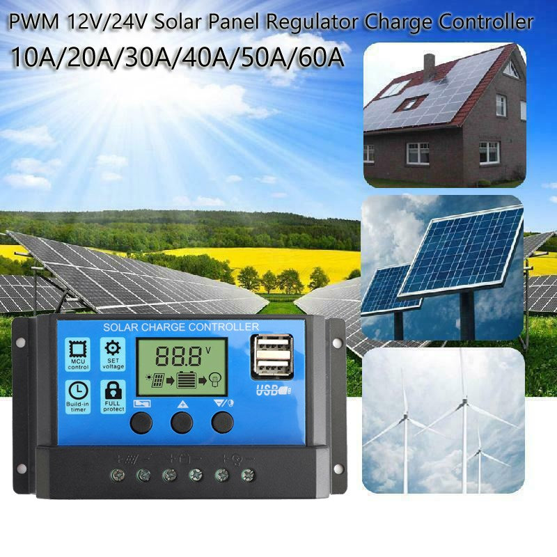 10A-60A PWM Laderegler Controller Panel Batterieregler 12V 24V 36V 48V 60V Autofokus Track