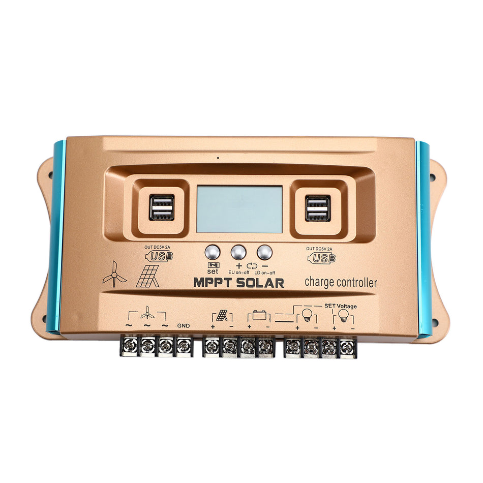 12V-60V 30A/60A/100A MPPT Wind Solar Hybrid Laderegler Controller Panel Dual USB