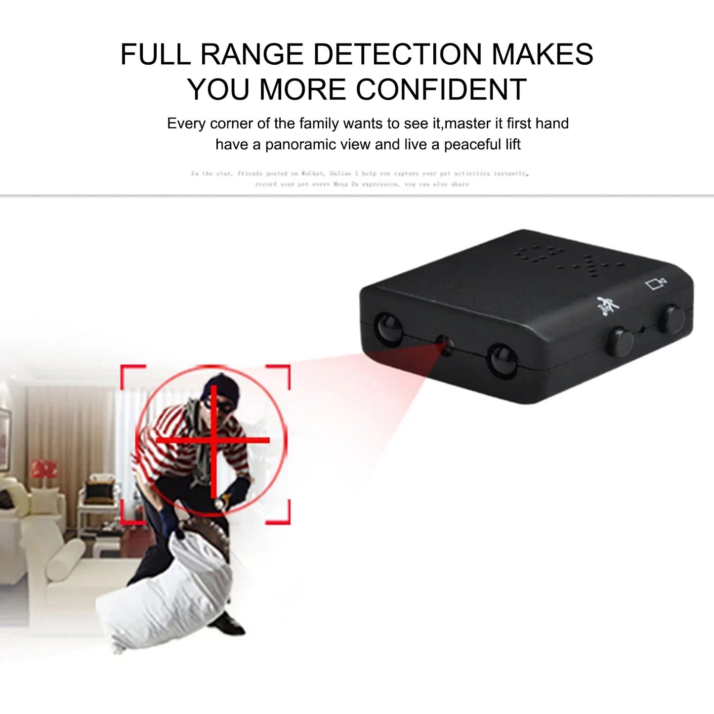 HD 1080P Mini Caméra Espion Cachée Night Vision Motion Home Security + Carte Mémoire