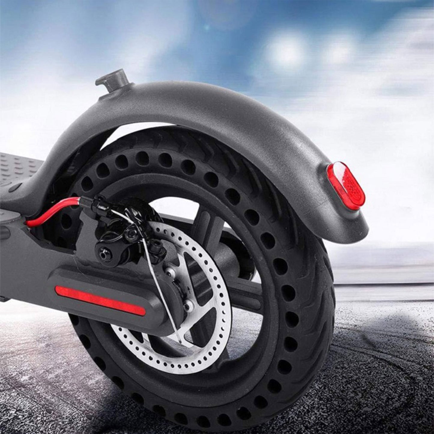 8.5 "roue arrière scooter pneu caoutchouc solide + moyeu + disque de frein à disque pour M365 PRO/PRO2