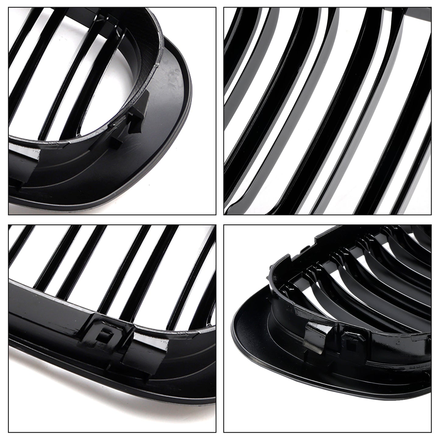 Doppelleitungshaubeer Gittergrill Gloss Black für BMW E46 2-Türer 1998-2001 Generikum