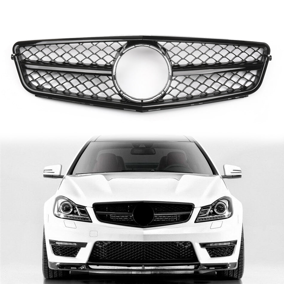 Mercedes Benz 2008–2014 C-Klasse W204 Ersatz-Frontstoßstangengrill, schwarzer Kühlergrill