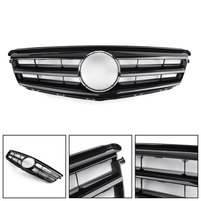 Frontstoßstangengitter passend für Benz C-Klasse W204 mit LED-Emblem C300/C350 08–14 schwarz