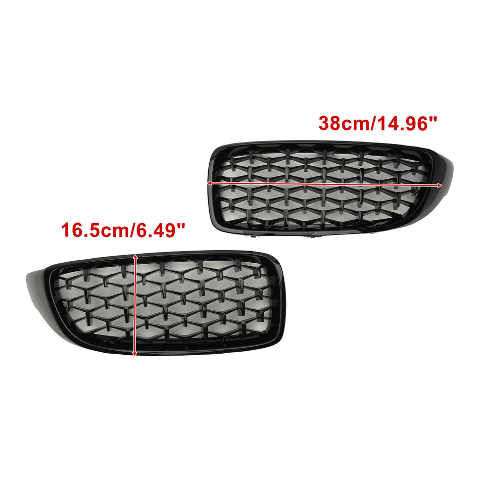 Diamant vorderer Oberkühler für BMW 4 Serie F32 F33 F36 F82 14-2018 GLOSS Schwarz Generikum