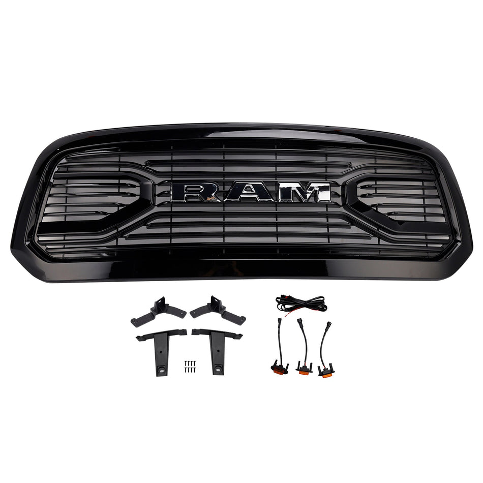 Frontstoßstangengrill im Big-Horn-Stil für Dodge Ram 1500 (2013–2018), schwarz