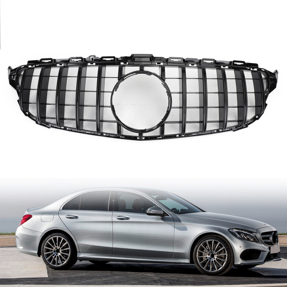 2015–2018 Mercedes Benz C-Klasse W205 C205 A205 C200/250/300/350/C43 GTR Style Frontstoßstangengrill, schwarzer Ersatzgrill