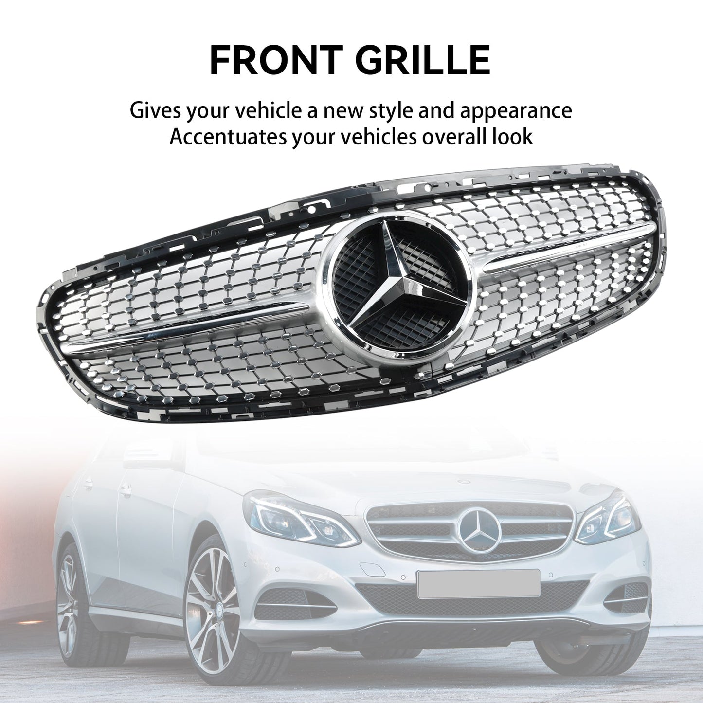 Diamant-Frontgrill für die Stoßstange, passend für Mercedes E-Klasse W212 2013–2016 Facelift