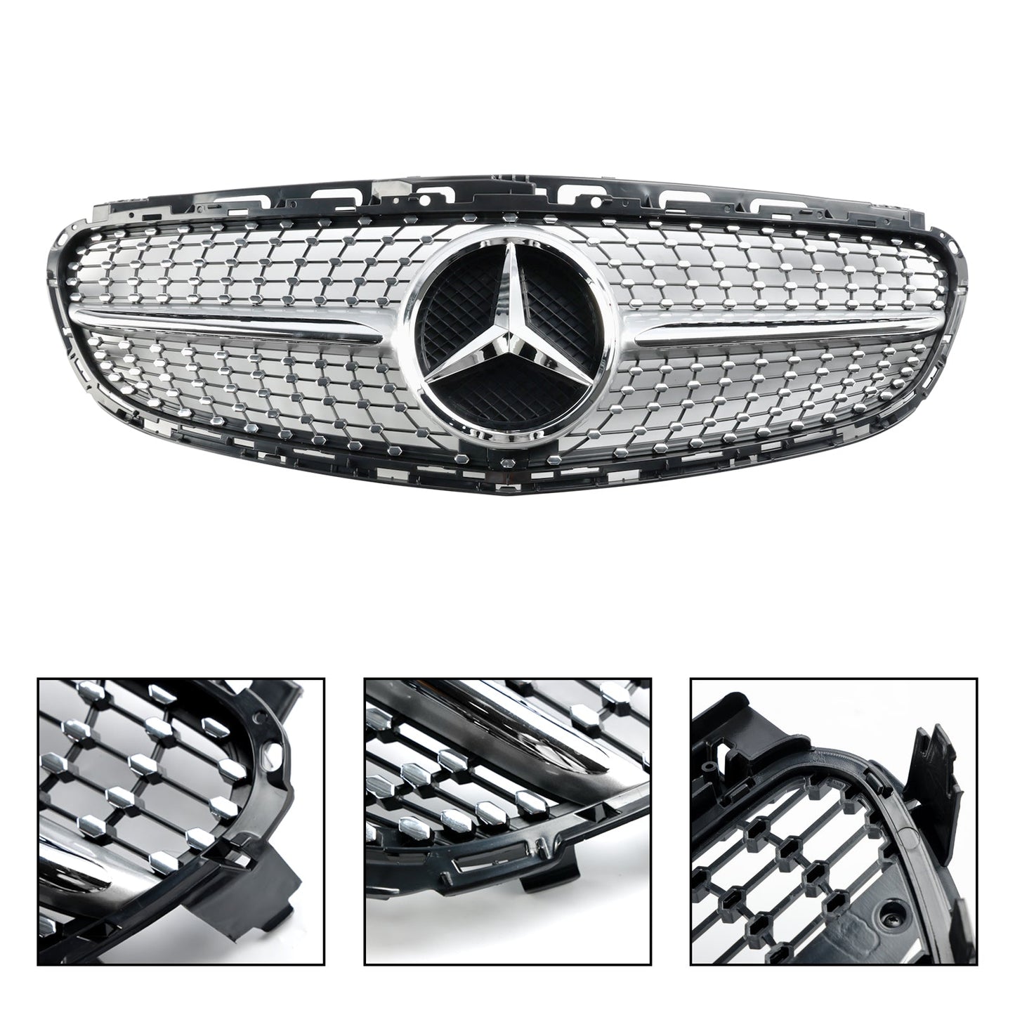 Diamant-Frontgrill für die Stoßstange, passend für Mercedes E-Klasse W212 2013–2016 Facelift