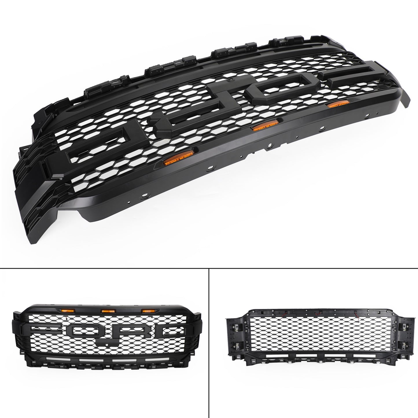 Replacement ABS Front Bumper Grille Grill W/ LED Für Ford F150 2021-2023 Raptor