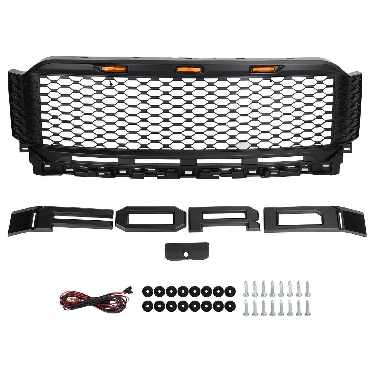 Replacement ABS Front Bumper Grille Grill W/ LED Für Ford F150 2021-2023 Raptor