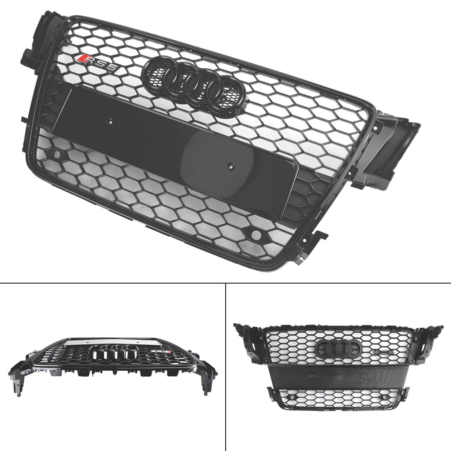 RS5 Style Hood Henycomb Sport mesh Grill Grille Für AUDI A5 S5 B8 2008-2012