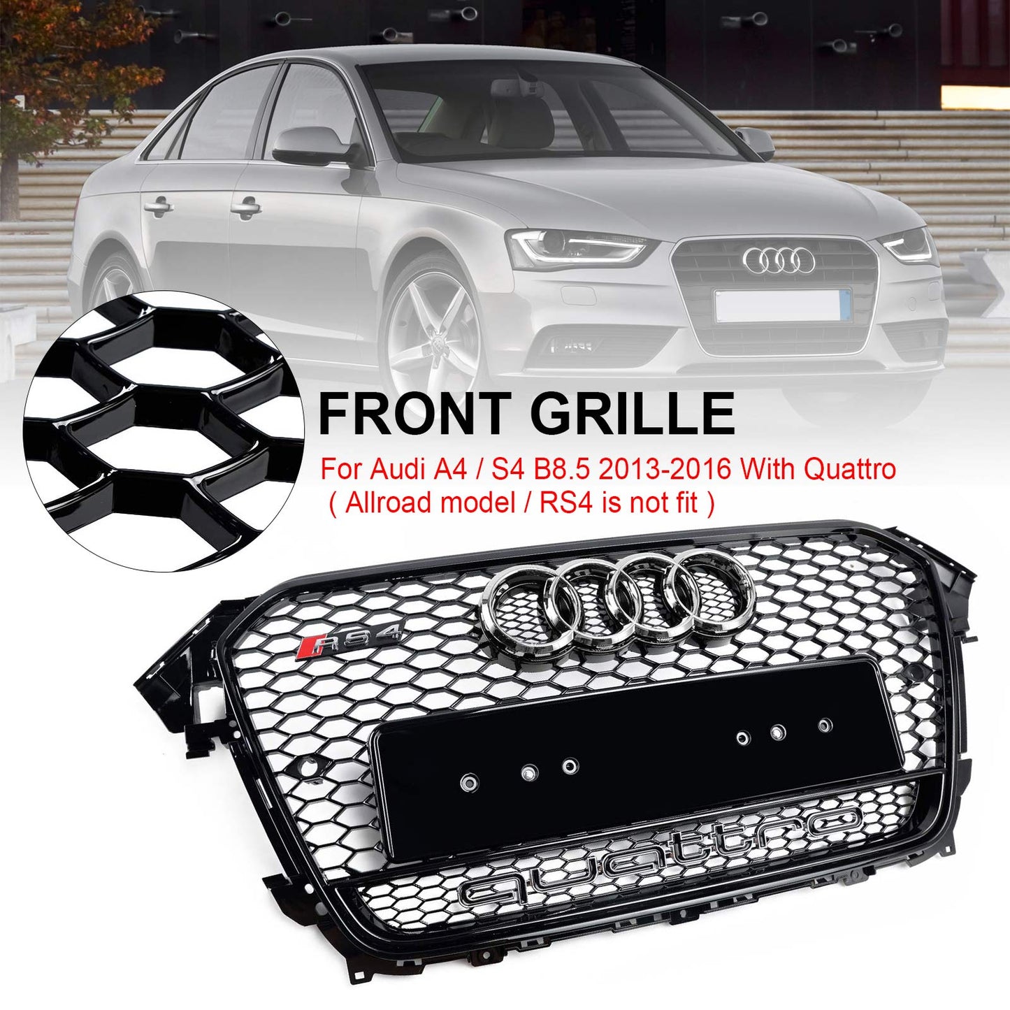 2013–2016 Audi A4 S4 B8.5 mit Frontgrill im Quattro RS4-Stil