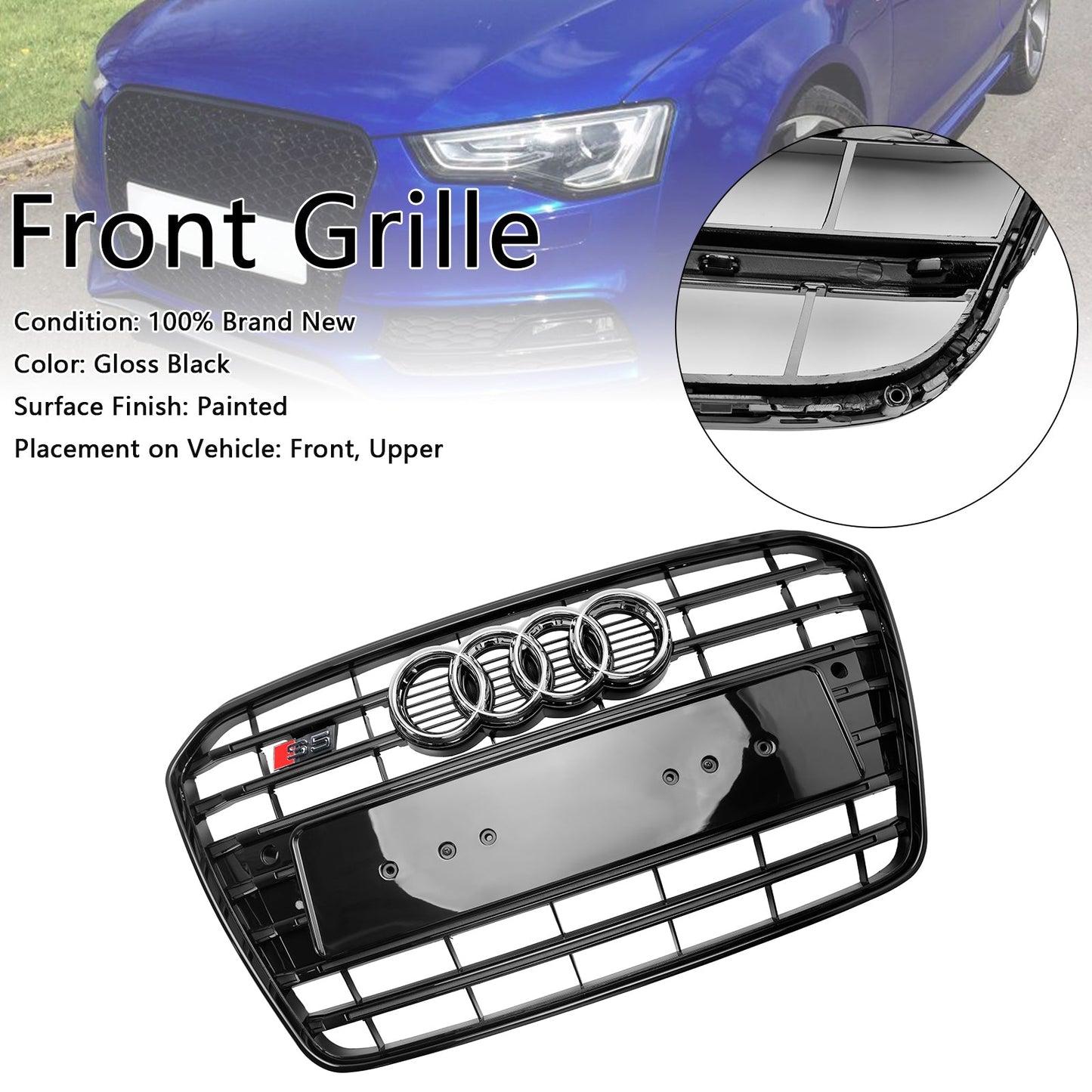 2013–2016 Audi A5 S5 B8.5 S5 Stil Frontgrill Grill schwarz