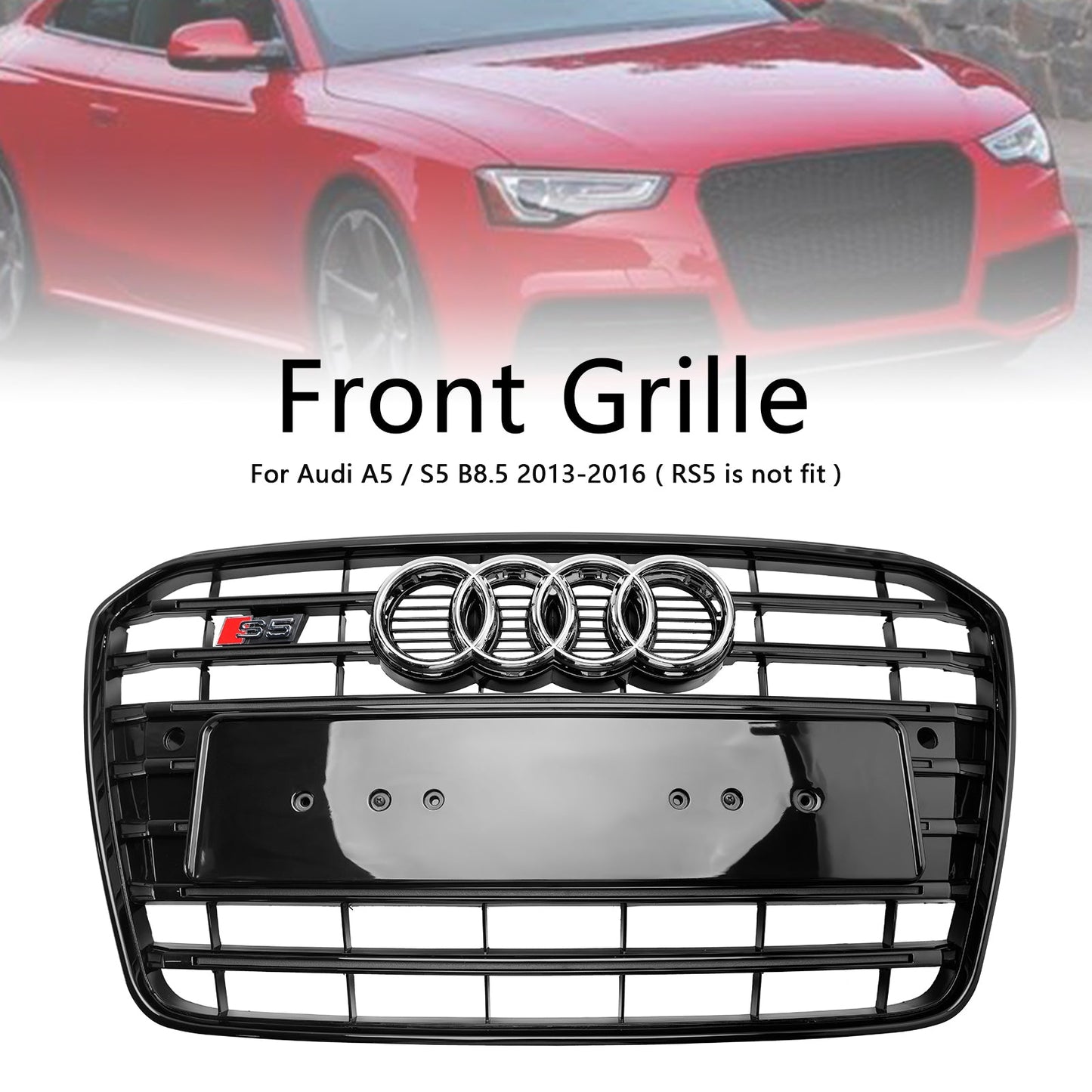 2013–2016 Audi A5 S5 B8.5 S5 Stil Frontgrill Grill schwarz