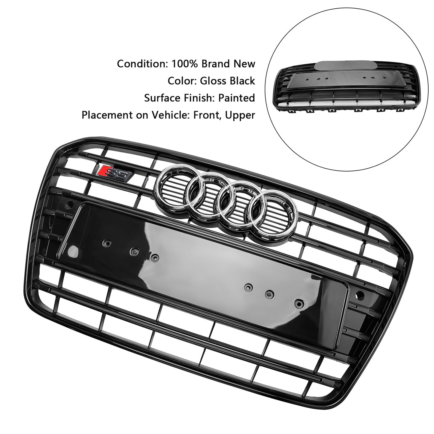 2013–2016 Audi A5 S5 B8.5 S5 Stil Frontgrill Grill schwarz