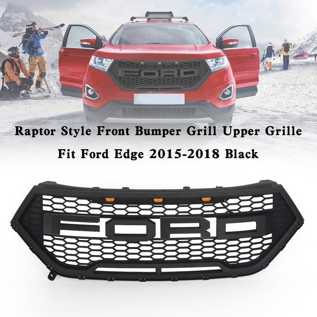 Raptor Style Frontstoßstange Grill Oberer Kühlergrill Fit Ford Edge 2015-2018 Schwarz