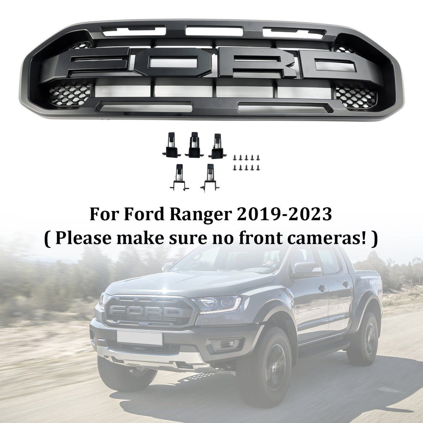 2019–2023 Ford Ranger Schwarz Raptor Style Frontstoßstangengrill