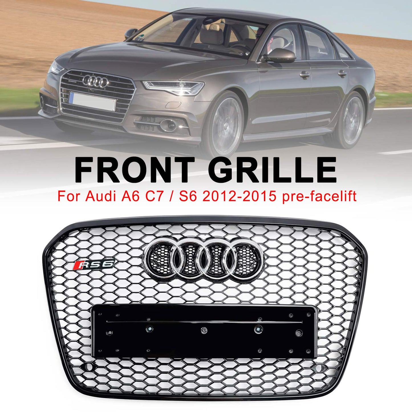 2012-2015 Audi A6 C7 S6 RS6 Stil Wabengrill für Frontstoßstange