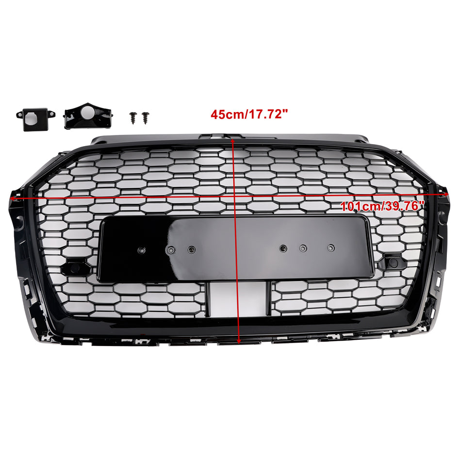 2017–2019 Audi A3 S3 W/ACC RS3 Style Waben-Kühlergrill, Schwarz