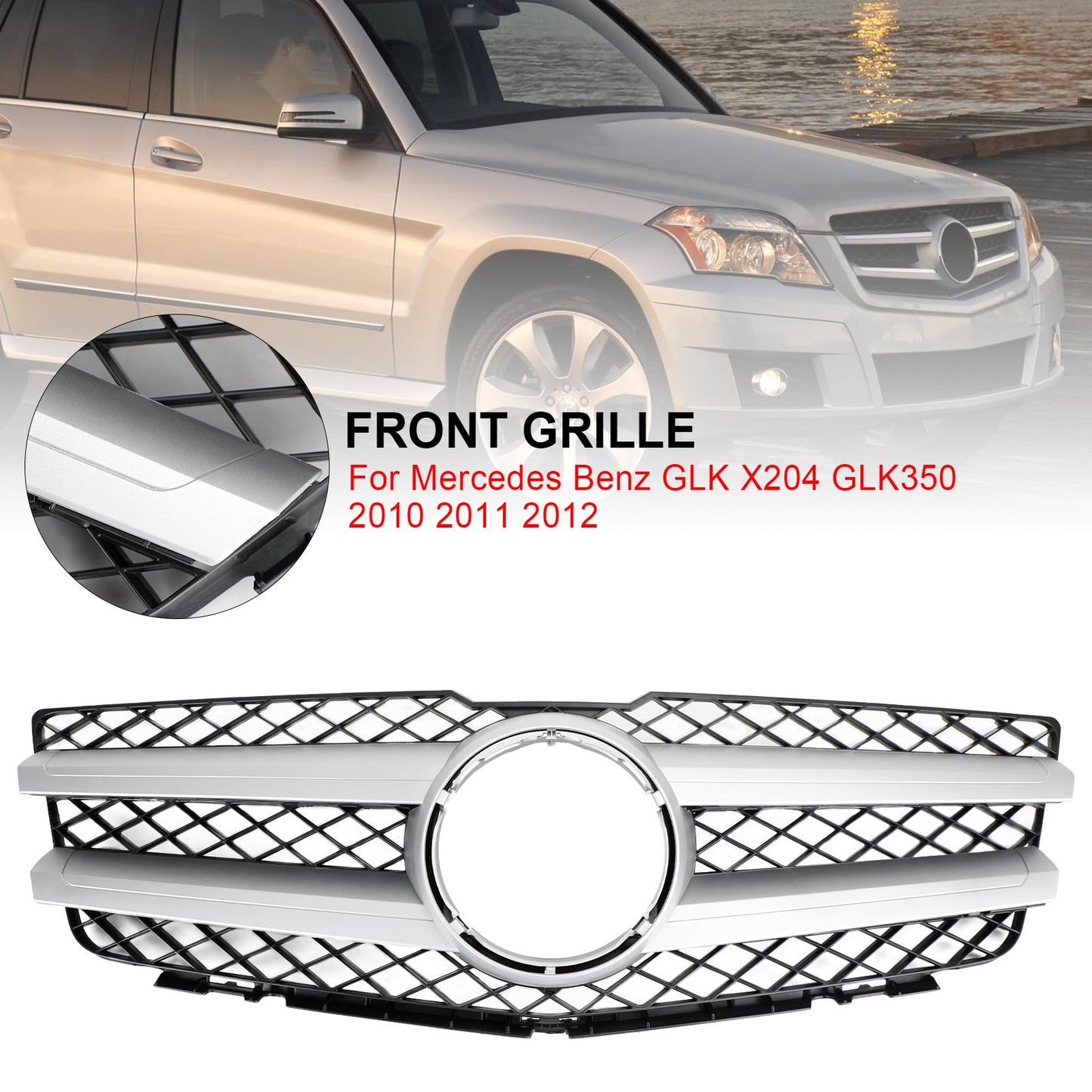 2010–2012 Mercedes Benz GLK X204 GLK350 Front Hood Bumper Grill Grill