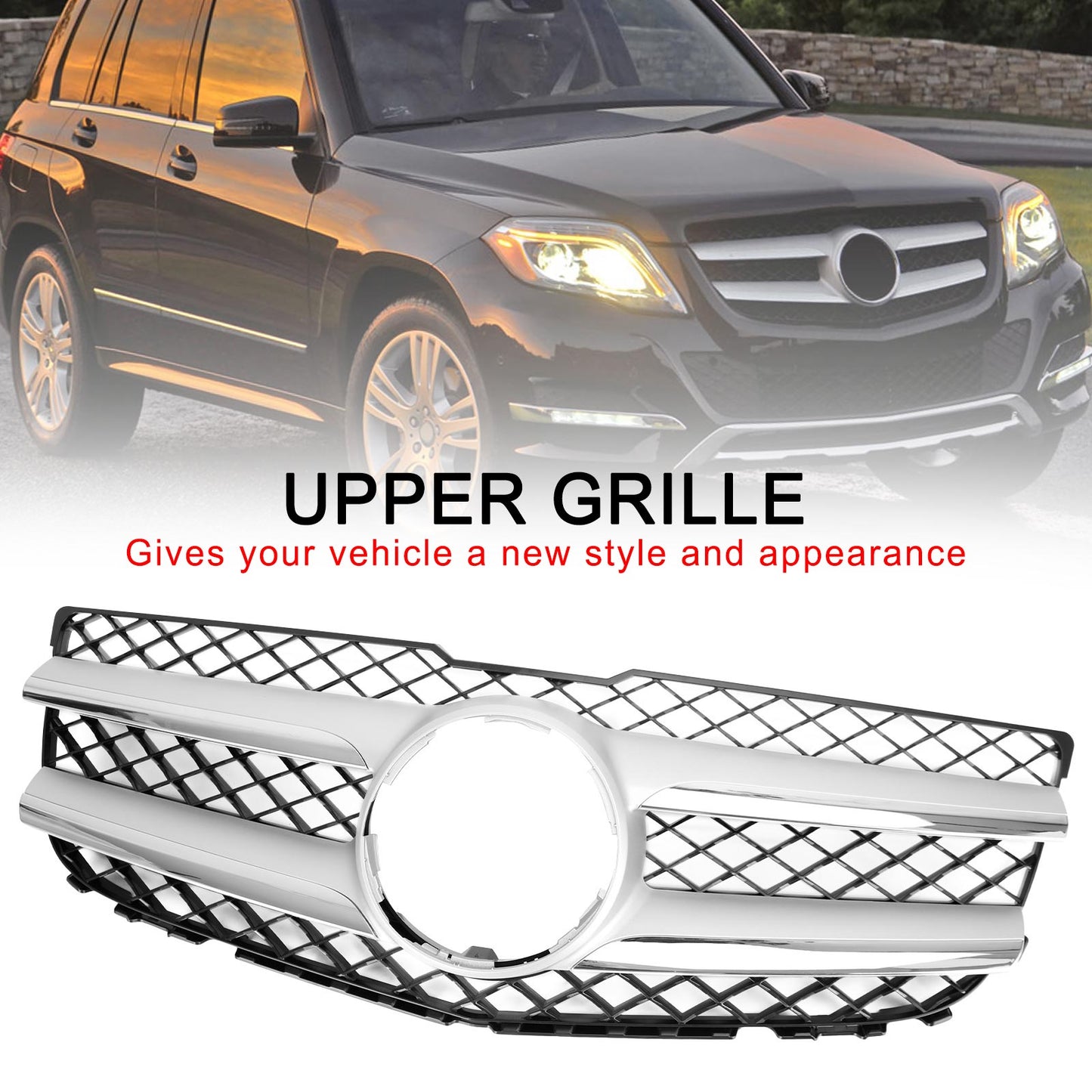 2012-2015 Mercedes-Benz GLK300 Base Sport Utility 4 portes Capot avant Grille de pare-chocs Grille 2048802983